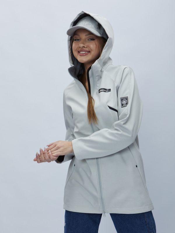 Women's windbreaker MTFORCE spring light gray 22213SS